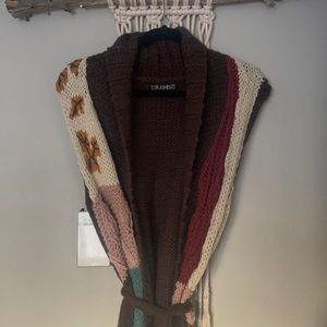 Tiramisù Long Knitted Vest with Tie